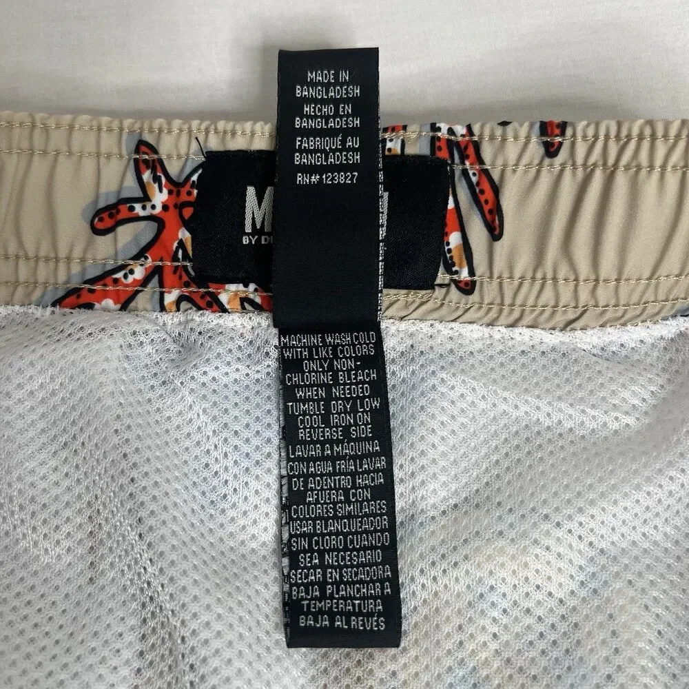 Malibu Mens Swimwear Shorts Size M Swim Trunks Drawstring Pockets Mesh Lined